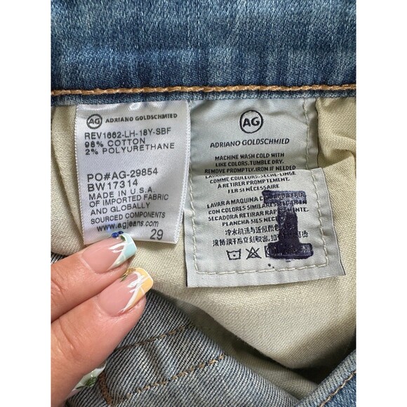 Adriano Goldschmied AG Distressed Jodi High Rise Slim Flare Crop Jeans 29 - Picture 7 of 8